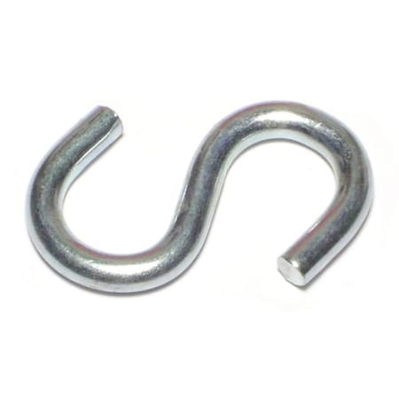Midwest Fastener 3/16" x 1/2" x 1-3/4" Zinc Plated Steel Open S Hooks 100PK 50994